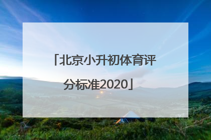 北京小升初体育评分标准2020